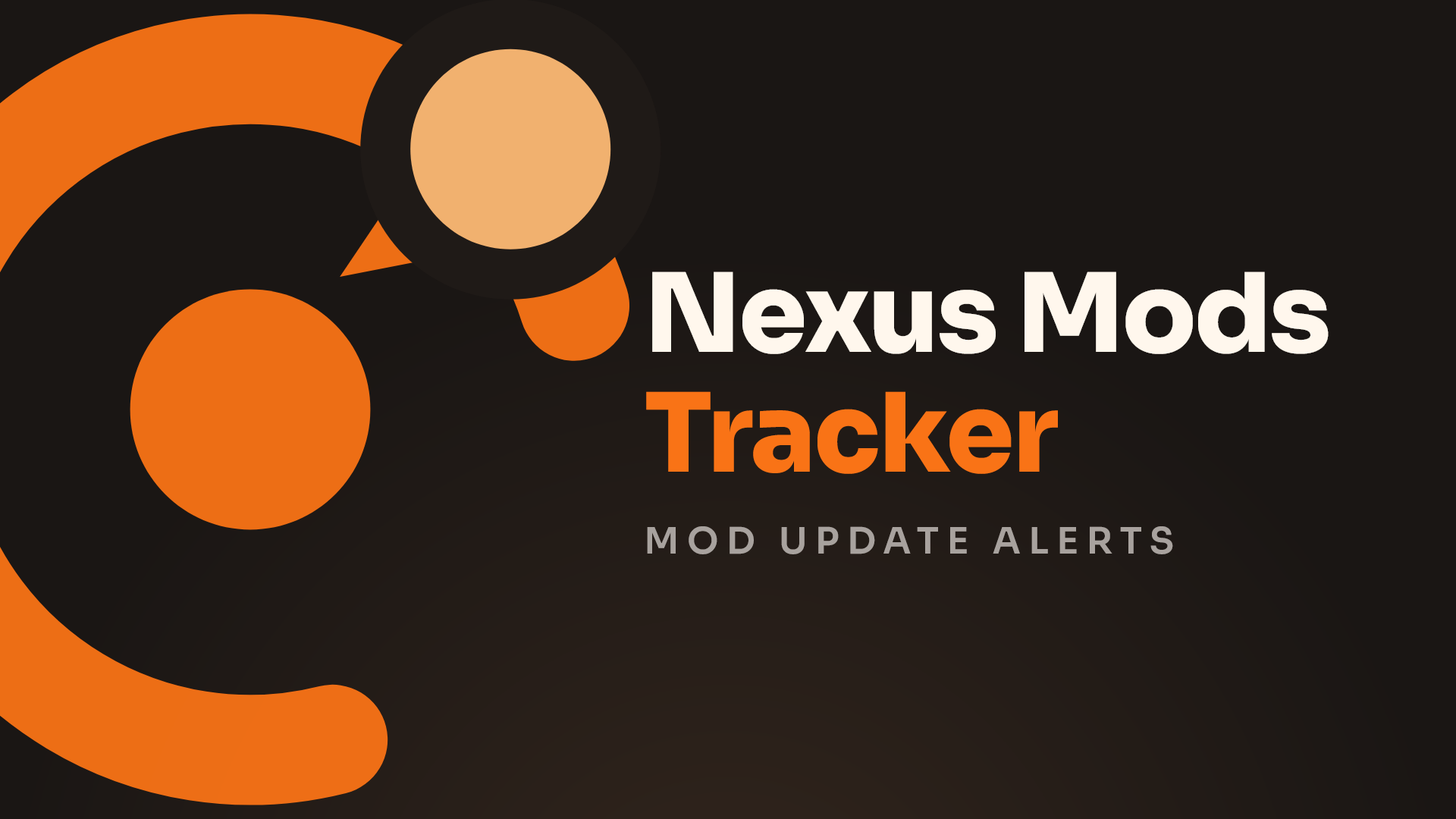 Nexus Mods Tracker posting a Discord update announcement showing the new version, changelog, download statistics, and quick action buttons